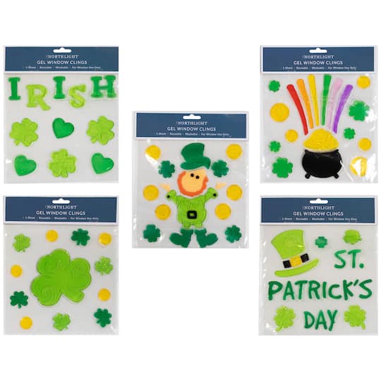 St. Patrick's Day Gel Window Clings Set